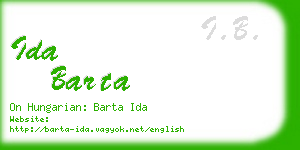 ida barta business card